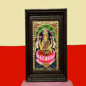 Green Stone Lakshmi Thanjavur Painting