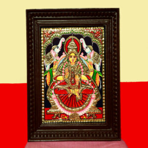 Red Gajalakshmi Thanjavur Painting