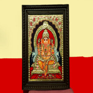Red Stone vinayagar Thanjavur Painting