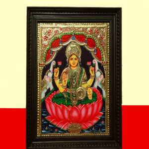Green Lakshmi Thanjavur Painting